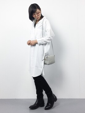 「FREE'S MART（フリーズマート）のアイテム（シャツワンピース）」を使った、ambiさん（レディース・160cm）の秋コーディネート