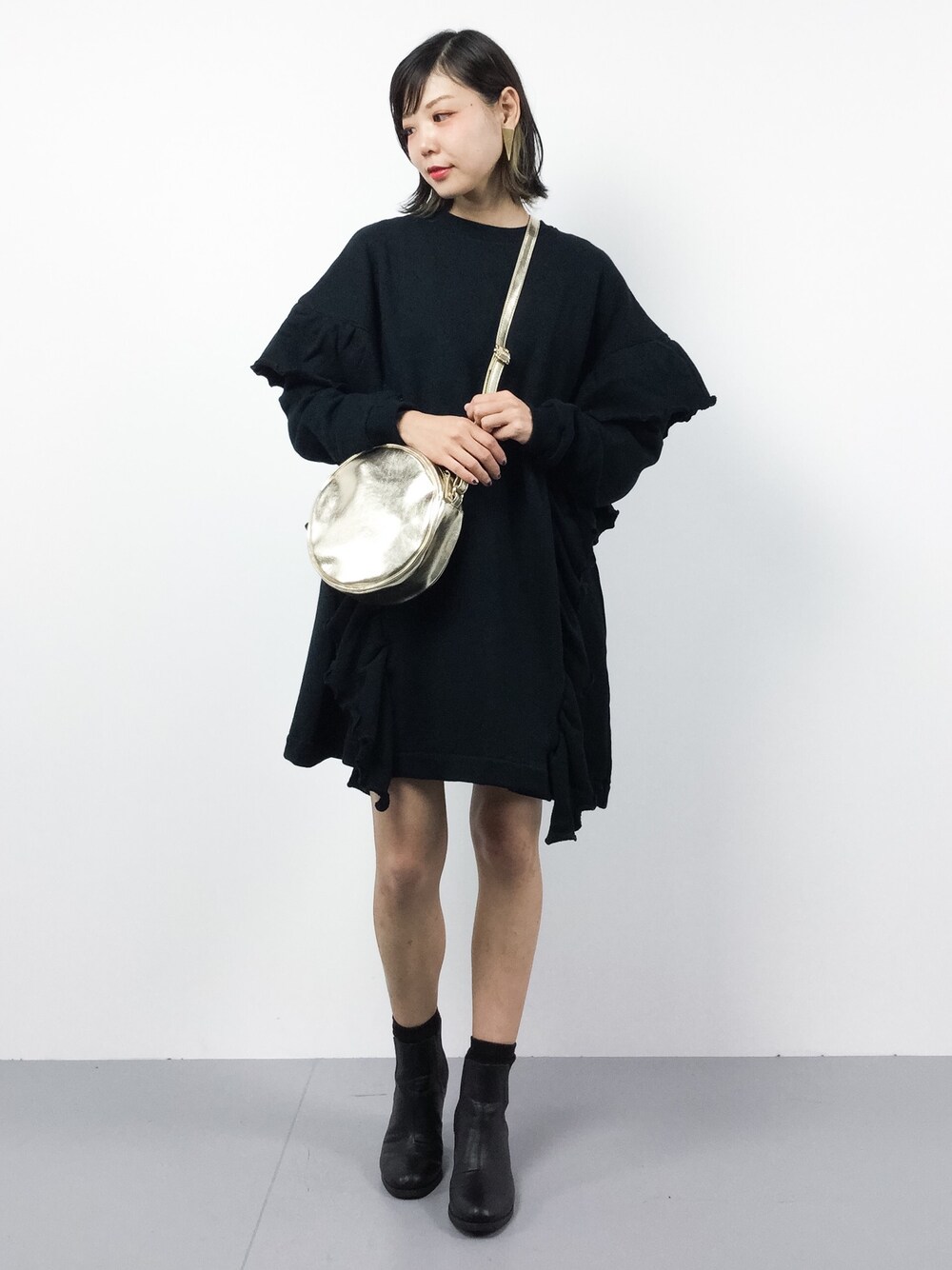 ワンピース PAMEO POSE PETAL FRILL SWEAT MINI DRESS PAMEO POSE】PETAL FRILL SWEAT MINI DRESS - メルカリ