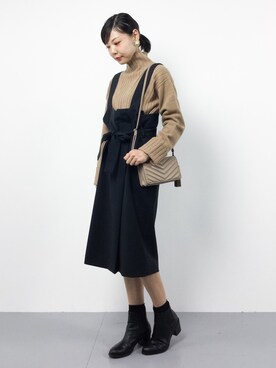 「Settimissimo（セッティミッシモ）のアイテム（ジャンパースカート）」を使った、ambiさん（レディース・160cm）の秋コーディネート