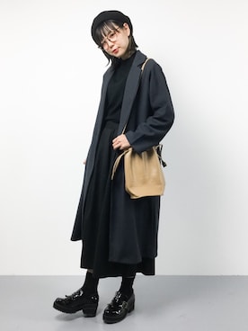 「PICCIN（ピッチン）のアイテム（チェスターコート）」を使った、ambiさん（レディース・160cm）の秋コーディネート