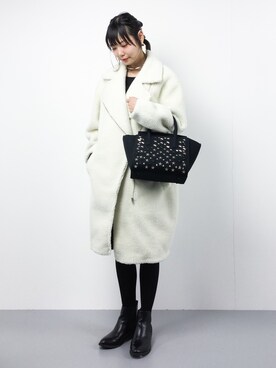 「TODAYFUL（トゥデイフル）のアイテム（ピーコート）」を使った、ambiさん（レディース・160cm）の秋コーディネート