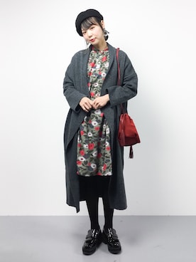 「antiqua（アンティカ）のアイテム（その他アウター）」を使った、ambiさん（レディース・160cm）の秋コーディネート
