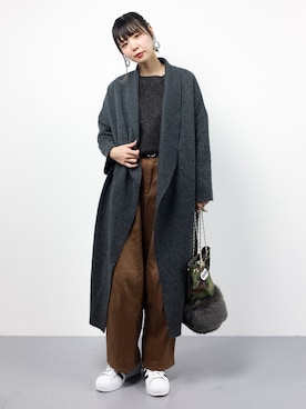 「antiqua（アンティカ）のアイテム（その他アウター）」を使った、ambiさん（レディース・160cm）の冬コーディネート