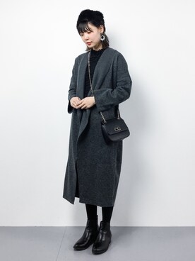 「antiqua（アンティカ）のアイテム（その他アウター）」を使った、ambiさん（レディース・160cm）の冬コーディネート