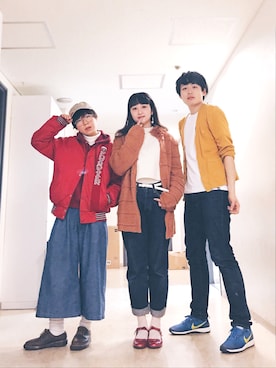 「原宿」｜「アイテム（スタジャン）」を使った、光永さん（レディース・159cm）の春コーディネート