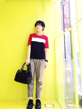 「PRINGLE 1815(プリングル1815)のアイテム」を使った、光永さん(レディース・159cm)の夏コーディネート