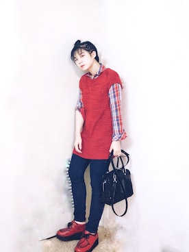 「PRINGLE 1815(プリングル1815)のアイテム」を使った、光永さん(レディース・159cm)の秋コーディネート
