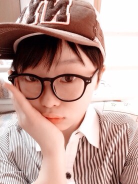 「ギャップぼーし
（キャップ、ブラウン系）」を使った、アキさん（レディース・163cm）の夏コーディネート