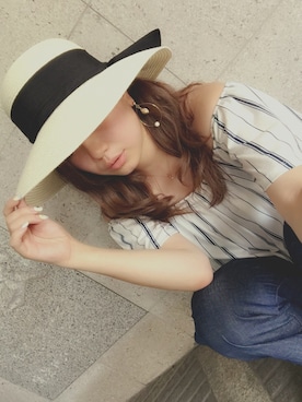 「ひまわり畑」｜「アイテム（アクセサリー）」を使った、Maxxxaさん（レディース・154cm）の夏コーディネート