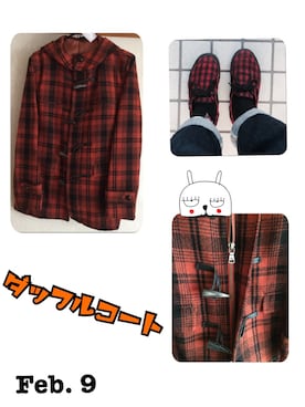 「COMME CA DU MODE（コムサデモード）のアイテム（ダッフルコート）」を使った、Mikuさん（レディース・155cm）の冬コーディネート