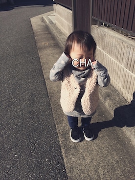 「むすめコーデ」｜「アイテム（スウェット）」を使った、coha-chan2さん（キッズ・70cm）の冬コーディネート