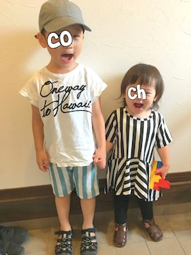 「きょうだいコーデ」｜「アイテム（ワンピース/ドレス）」を使った、coha-chan2さん（キッズ・100cm）の夏コーディネート