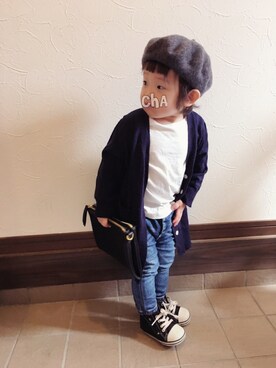coha-chan2使用「SHIPS KIDS（BARET:ベレー帽）」的時尚穿搭