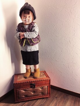 「RBT（アールビーティ）のアイテム」を使った、coha-chan2さん（キッズ・80cm）の秋コーディネート