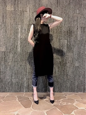 「ロングタンク」｜emeさん（レディース・164cm）の秋コーディネート
