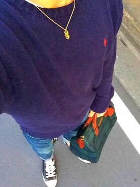 「YSL（ワイエスエル）のアイテム（アクセサリー）」を使った、takuさん（メンズ・176cm）の秋コーディネート
