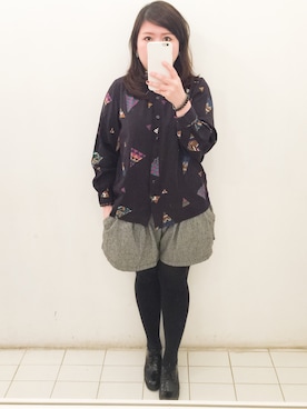 「PULL&BEAR（プルアンドベア）のアイテム（その他シューズ）」を使った、Zoe CCさん（レディース・156cm）の冬コーディネート