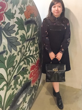 「PULL&BEAR（プルアンドベア）のアイテム（その他シューズ）」を使った、Zoe CCさん（レディース・156cm）の冬コーディネート
