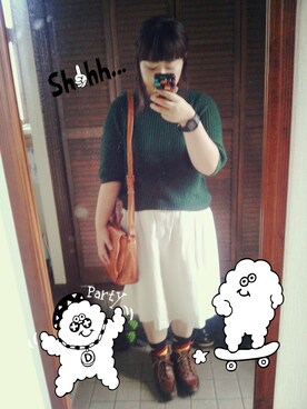 「BEAMS（ビームス）のアイテム（バレッタ/ヘアクリップ）」を使った、MAGOさん（レディース・156cm）の秋コーディネート