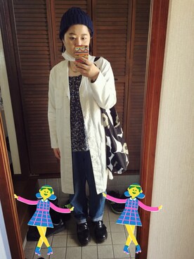 「ボーイフレンドデニム」｜「アイテム（その他アウター）」を使った、MAGOさん（レディース・156cm）の春コーディネート