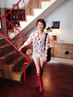 「アイテム（レインシューズ）」を使った、Sally TWさん（レディース・157cm・20代）の夏コーディネート
