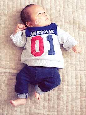 「api baby（アピ―ベビー）のアイテム」を使った、ARATAさん（キッズ・50cm）の秋コーディネート