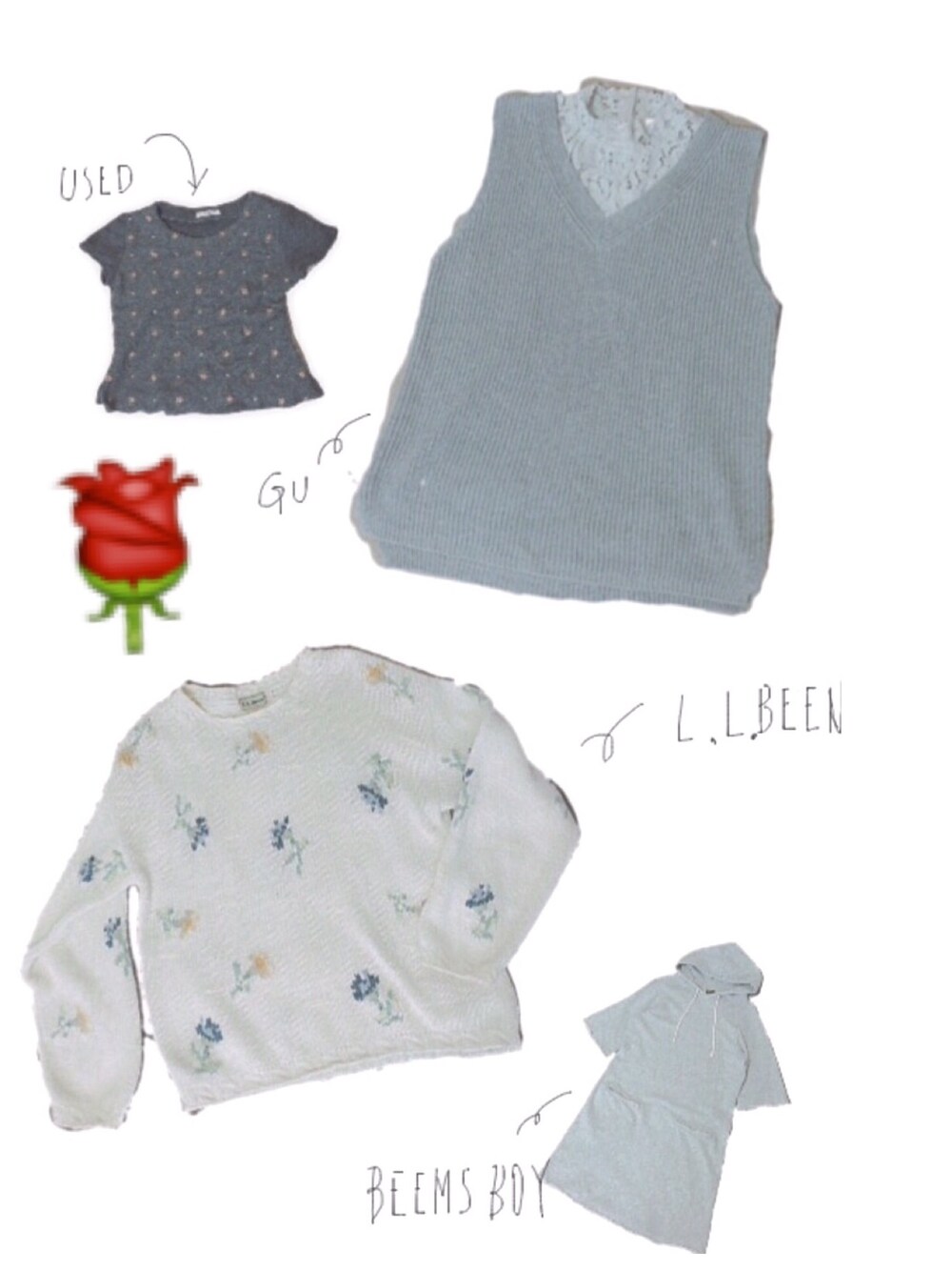 「パーカーワンピ、ニットベスト、白ニット、黒Tシャツ」｜「着まわしtops/collectionのアイテム（ニット/セーター、ホワイト系）」を使った、りなさん（レディース・162cm）の秋コーディネートの1枚目の写真