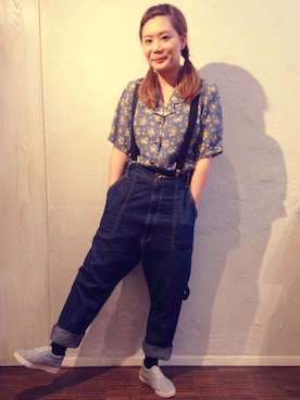 「Rodeo Crowns（ロデオクラウンズ）のアイテム」を使った、nana abetaさん（レディース・155cm）の春コーディネート