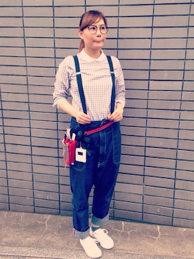 「アイテム（パンツ）」を使った、nana abetaさん（レディース・155cm）の春コーディネート