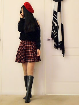 「アイテム（タイツ/ストッキング、ベージュ系）」を使った、yarrowさん（レディース・157cm）の冬コーディネート