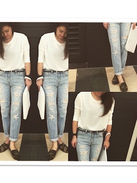 「アイテム（ベルト）」を使った、mikotoさん（レディース・158cm）の春コーディネート