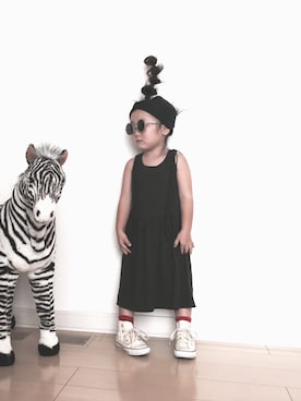 「H&M（エイチ・アンド・エム）のアイテム（ワンピース/ドレス）」を使った、kannaaa_sさん（キッズ・90cm）の夏コーディネート