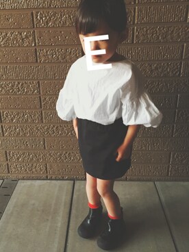 「バルーンスリーブ」｜Leeさん（キッズ・100cm）の春コーディネート