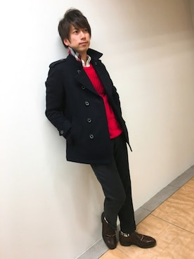 「メルトン」｜「アイテム（ブルゾン）」を使った、T.Sanoさん（メンズ・172cm）の冬コーディネート