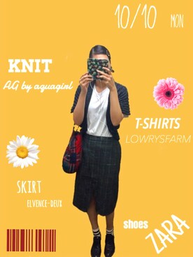 「elvence（エルベンス）のアイテム」を使った、Sさん（レディース・173cm）の秋コーディネート