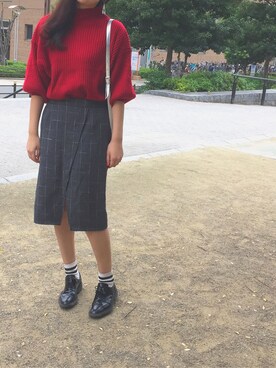 「elvence（エルベンス）のアイテム」を使った、Sさん（レディース・173cm）の秋コーディネート