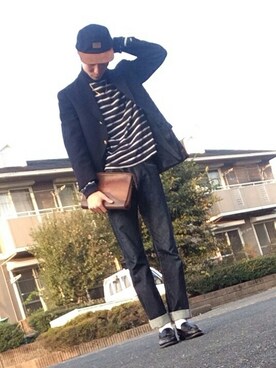 「OLD NAVY（オールドネイビー）のアイテム（帽子）」を使った、Y.Hさん（メンズ・175cm）の秋コーディネート