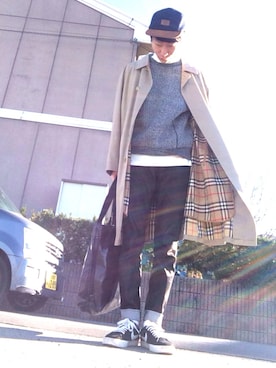 「OLD NAVY（オールドネイビー）のアイテム（帽子）」を使った、Y.Hさん（メンズ・175cm）の冬コーディネート