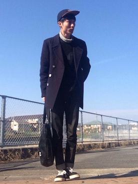 「OLD NAVY（オールドネイビー）のアイテム（帽子）」を使った、Y.Hさん（メンズ・175cm）の冬コーディネート