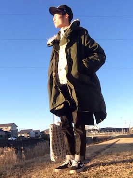 「寒い」｜「アイテム（モッズコート）」を使った、Y.Hさん（メンズ・175cm）の冬コーディネート
