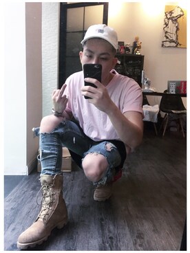 「hat」｜jiroleeさん（メンズ・175cm）の夏コーディネート