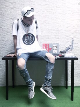 「hat」｜jiroleeさん（メンズ・175cm）の夏コーディネート