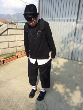 「ブラック×ホワイト」｜「アイテム（その他シューズ）」を使った、kaitoさん（メンズ・167cm）の冬コーディネート