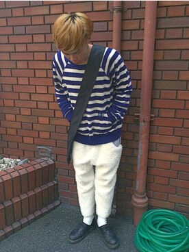 「もけもけ」｜「アイテム（ブーツ）」を使った、kaitoさん（メンズ・168cm）の秋コーディネート