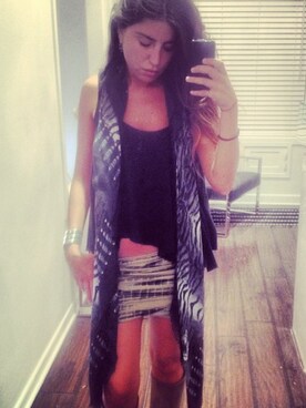 「アイテム（ストール/ショール）」を使った、AILAさん（レディース・163cm）の夏コーディネート