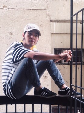 「Mossimo（モッシモ）のアイテム（パンツ）」を使った、Anni Armaniさん（メンズ・172cm）の秋コーディネート