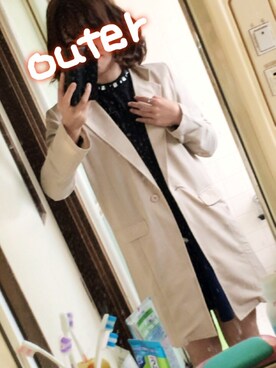 「GRL（グレイル）のアイテム（テーラードジャケット、ベージュ系）」を使った、Ha-tanさん（レディース・159cm）の秋コーディネート