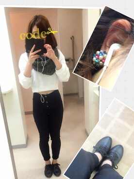 「GRL（グレイル）のアイテム（シャツ/ブラウス、ホワイト系）」を使った、Ha-tanさん（レディース・159cm）の秋コーディネート