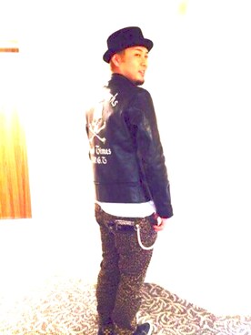 「SKULL WORKS（スカルワークス）のアイテム」を使った、れおくんさん（メンズ・178cm）の冬コーディネート