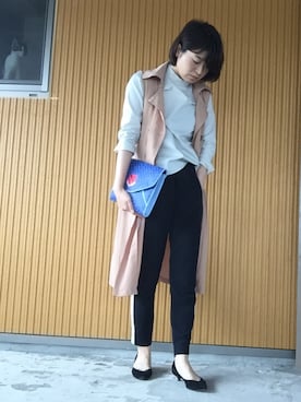 「ノースリーブトレンチ」｜naomi♡さん（レディース・160cm）の秋コーディネート
